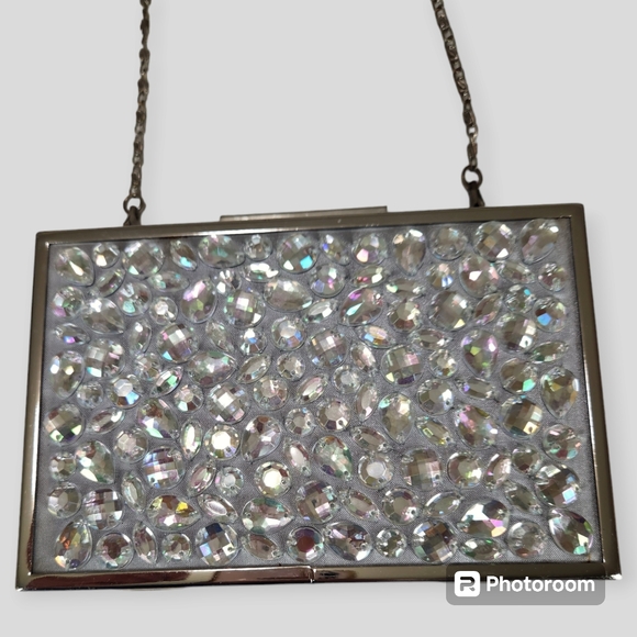 RSVP Gorgeous Clear Gem Special Occasion Clutch - Picture 9 of 12